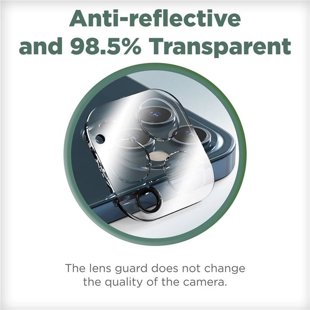 iPhone 16 / 16 Plus Mobile Origin Tempered Glass Camera Lens Protection - Transparent / Black Edge