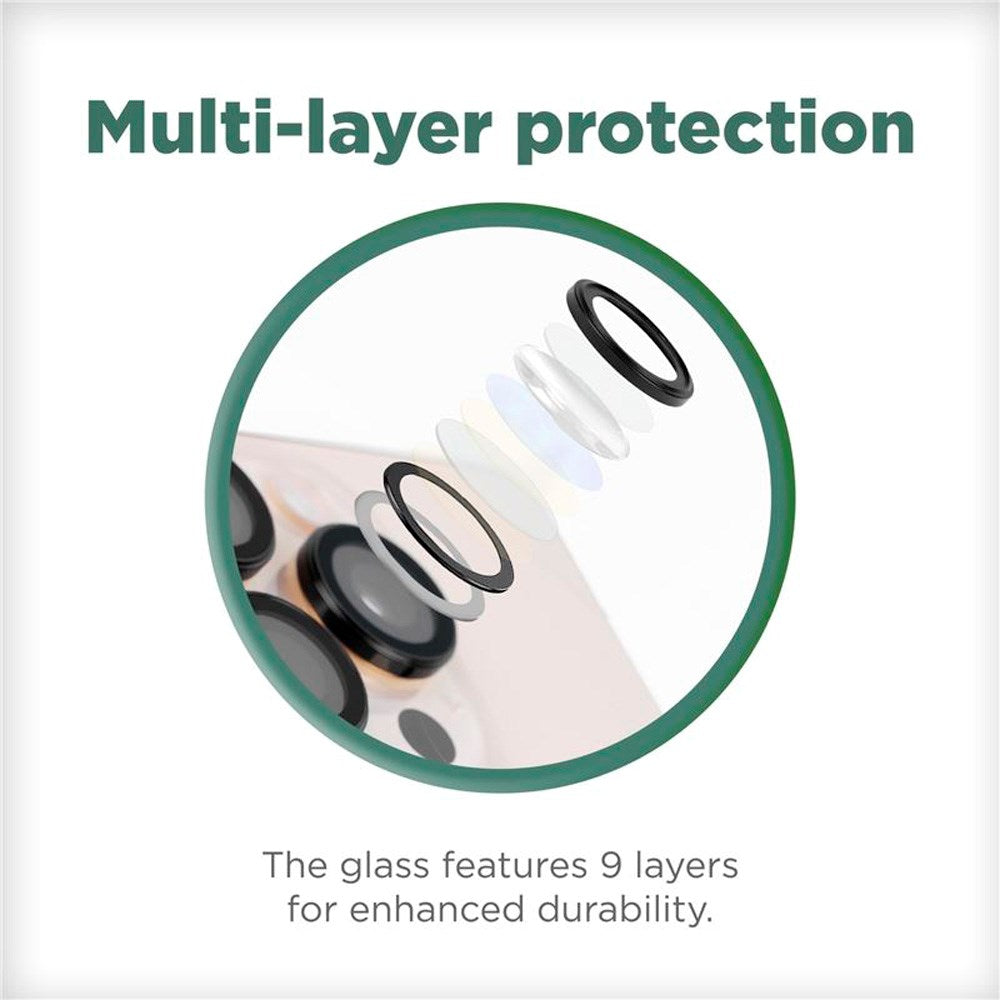 iPhone 16 Pro / 16 Pro Max Mobile Origin Easy Lens Guard - Camera Lens Protector - Black