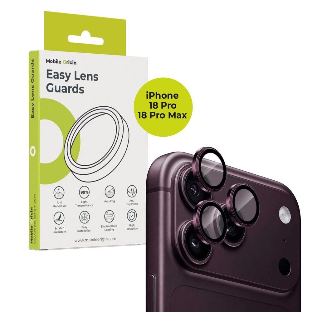 iPhone 18 Pro / 18 Pro Max Mobile Origin Easy Camera Lens Protector - Red