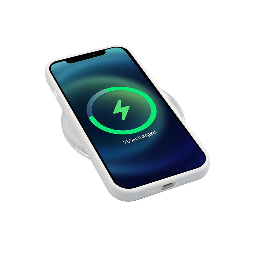 GreenMind iPhone 14 Lined Silicone Case - White