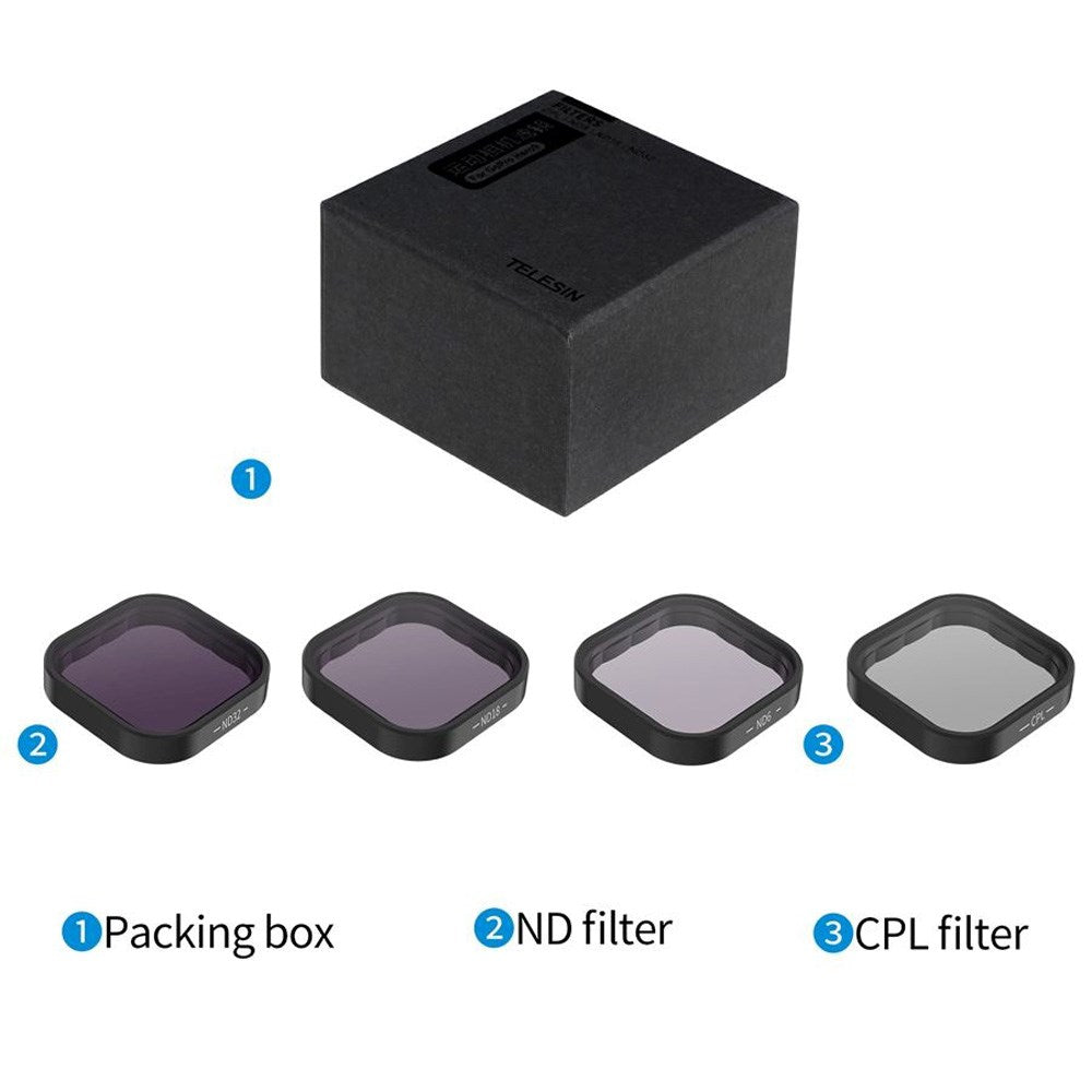 TELESIN CPL +ND8 / 16 / 32 Filter for Lens - GoPro Hero 9 / 10 / 11 / 12 / 11 Mini
