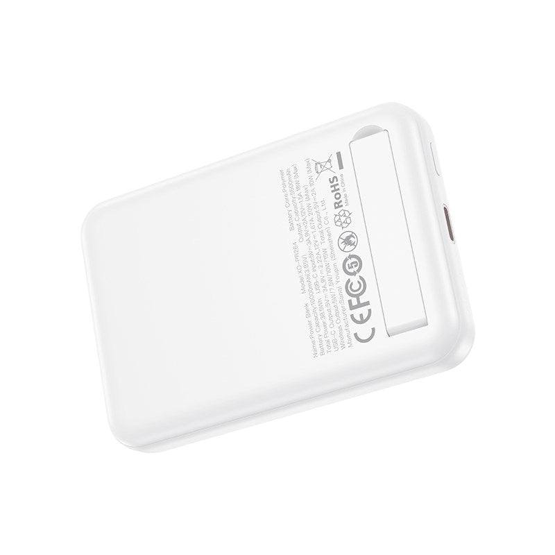 XO 20W Magnetic Powerbank 10,000mAh with USB-C and Stand Function - White