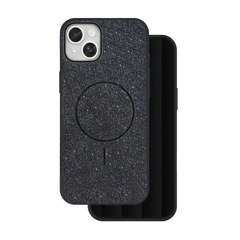 iPhone 15 Glitter Thin Case - MagSafe Compatible - Black