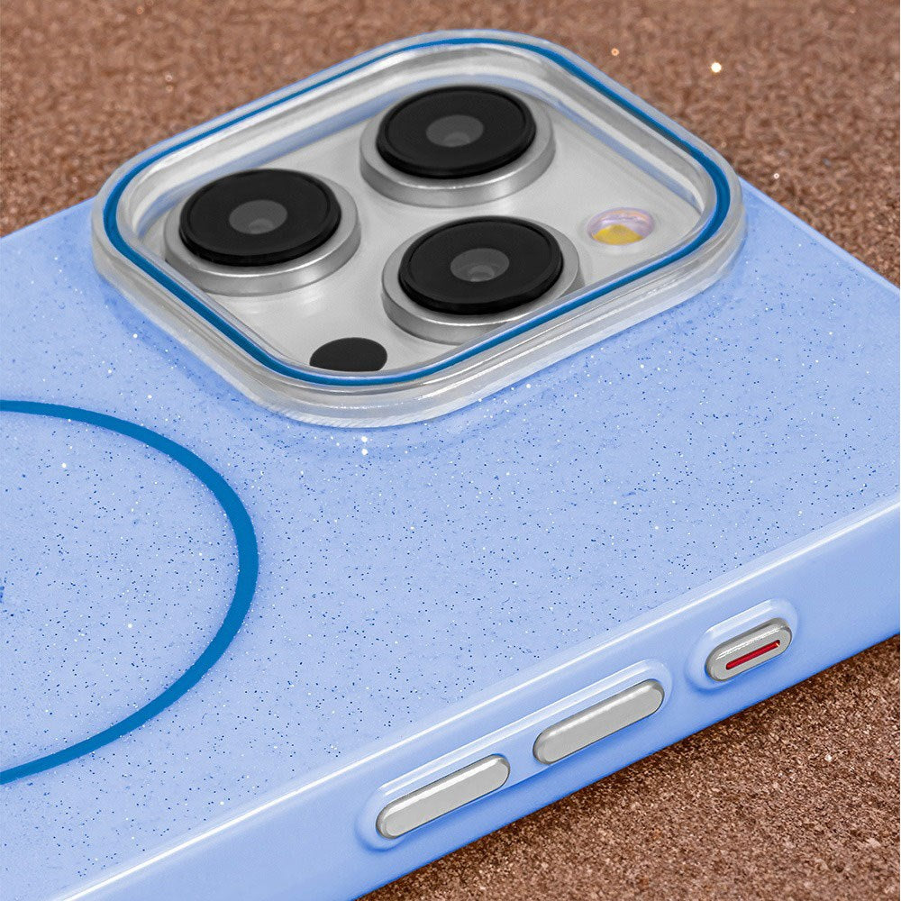 iPhone 13 Glitter Thin Case - MagSafe Compatible - Light Blue