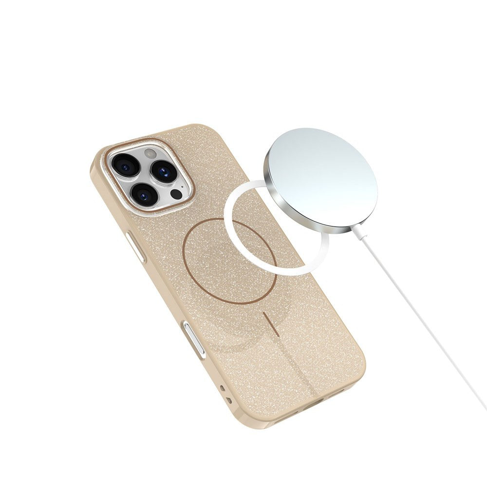 iPhone 15 Glitter Thin Case - MagSafe Compatible - Brown