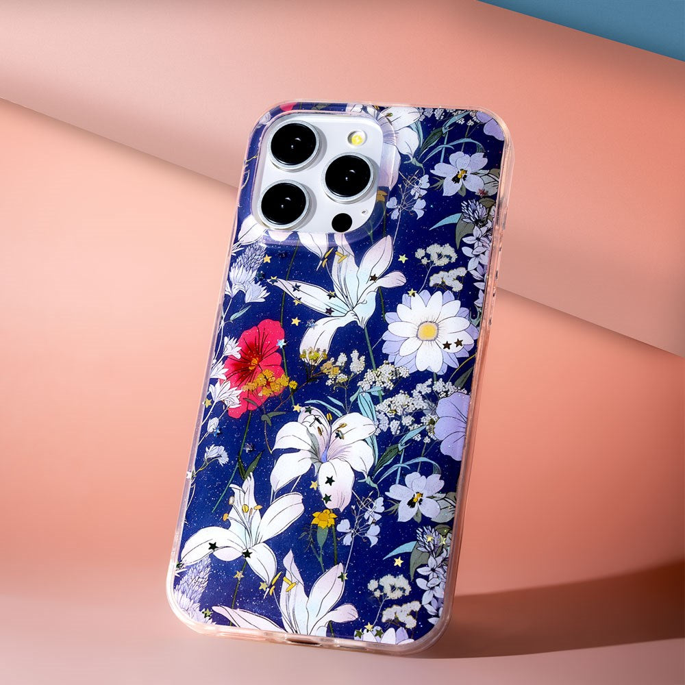 iPhone 17 Pro TFO Glow Glam Case - Blue / Floral