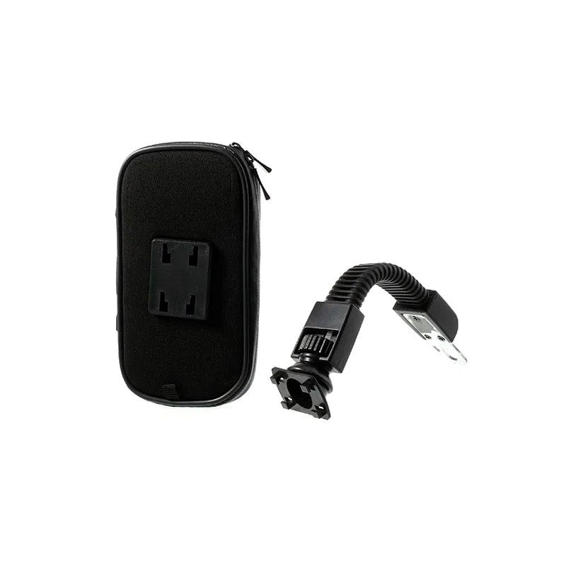 Waterproof Rotating Mobile Holder for Motorcycle Handlebar - Size 16.5 x 9 cm - Black