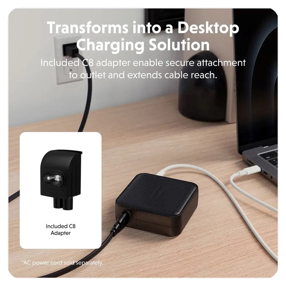 Targus HyperJuice 100W Travel Charger w. 1x USB-A & 3x USB-C - incl. 4x Plug Adapters - Black