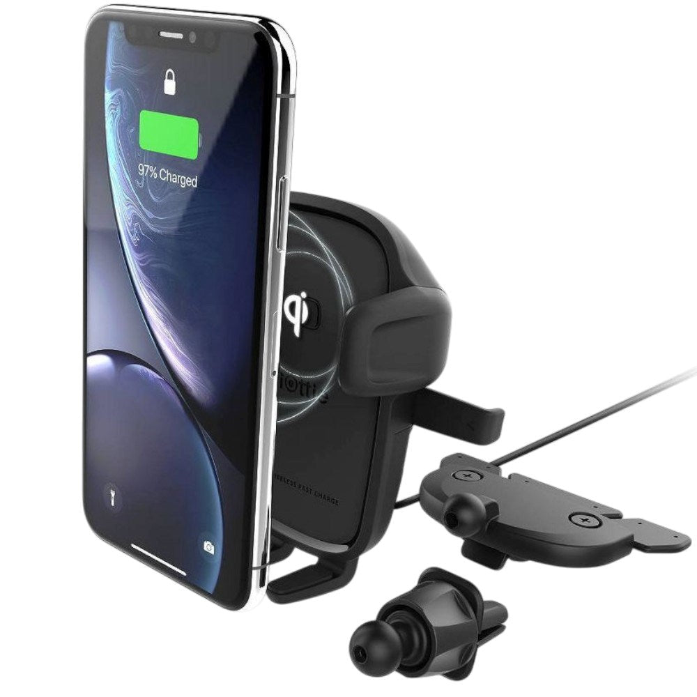 Car Phone Holder with Wireless Charging iOttie – For Air Vent / CD Slot – Black