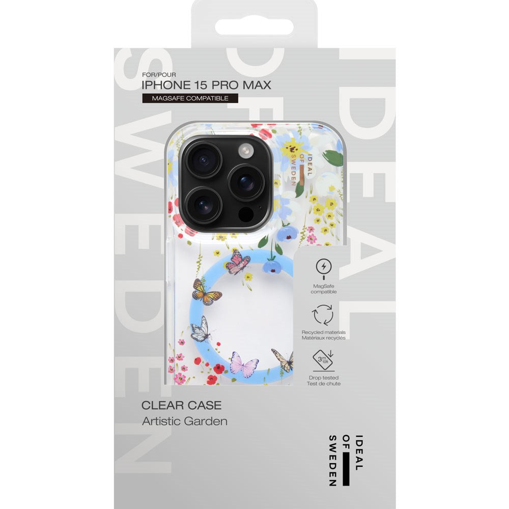 iDeal Of Sweden iPhone 15 Pro Max Clear Case - MagSafe Compatible - Artistic Garden
