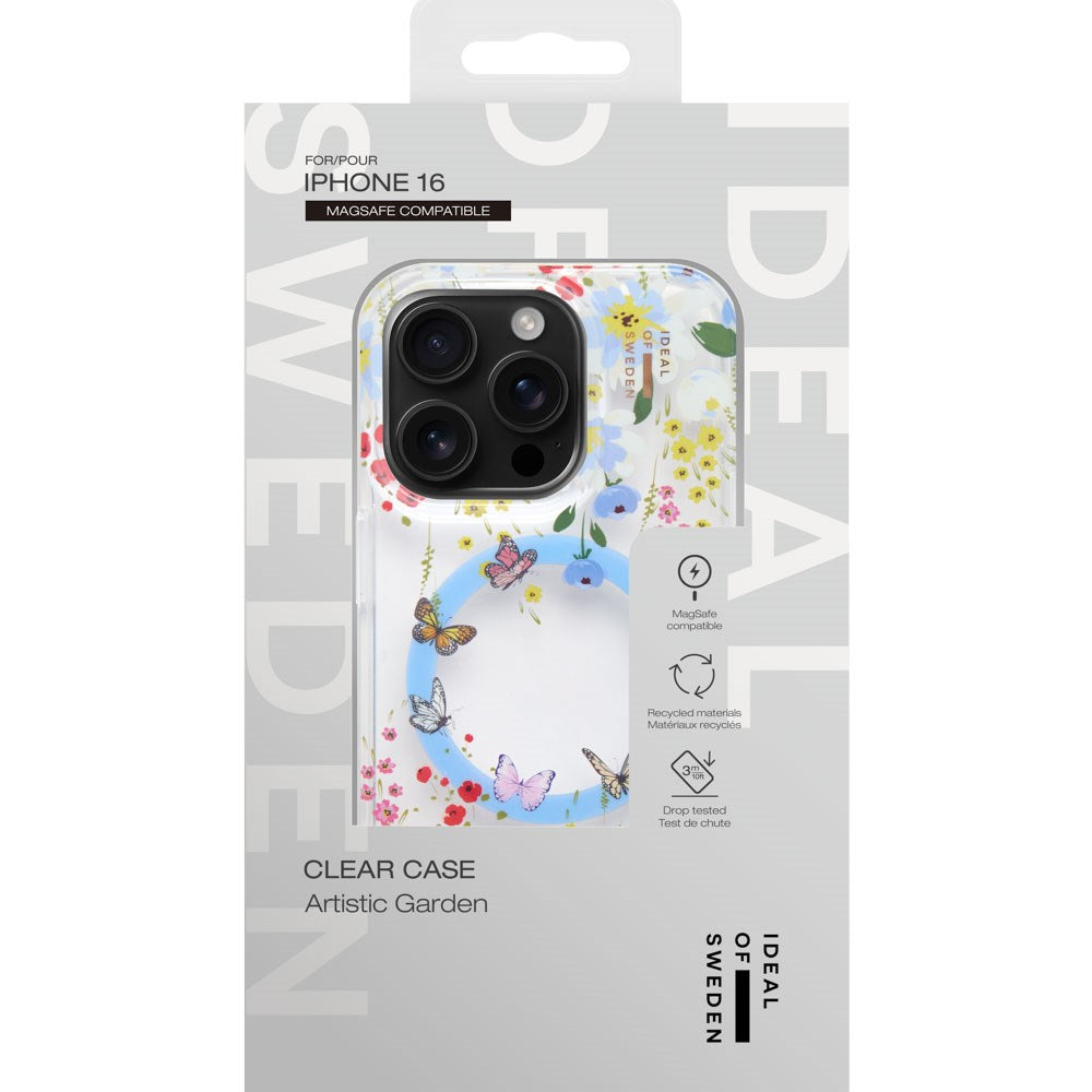 iDeal Of Sweden iPhone 16 Clear Case - MagSafe Compatible - Artistic Garden