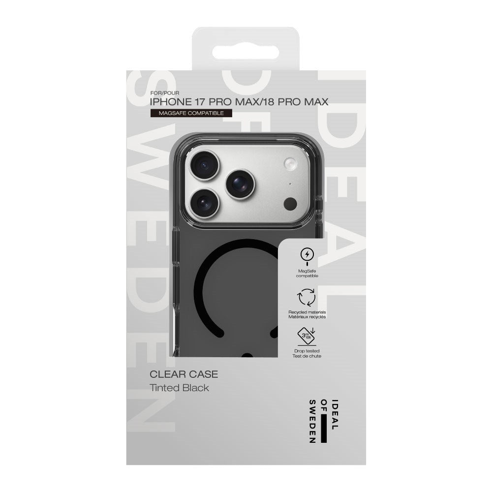 iPhone 18 Pro Max / 17 Pro Max iDeal Of Sweden Clear Case - MagSafe Compatible - Tinted Black