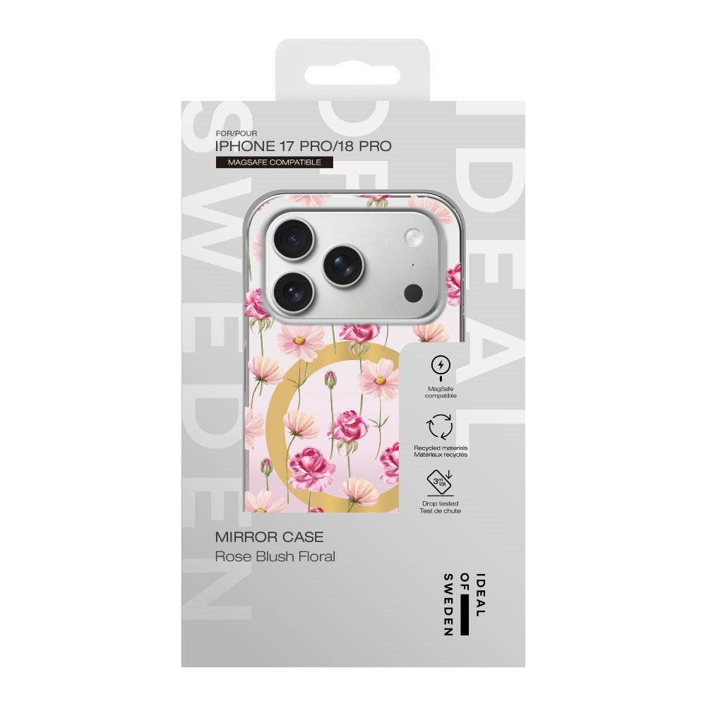 iPhone 18 Pro / 17 Pro iDeal Of Sweden Mirror Case - MagSafe Compatible - Rose Blush Floral