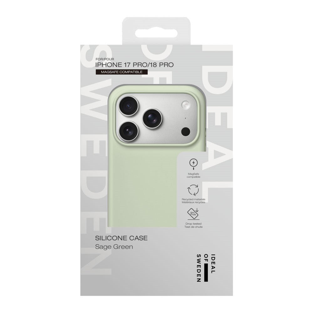iPhone 18 Pro / 17 Pro iDeal Of Sweden Silicone Case - MagSafe Compatible - Sage Green