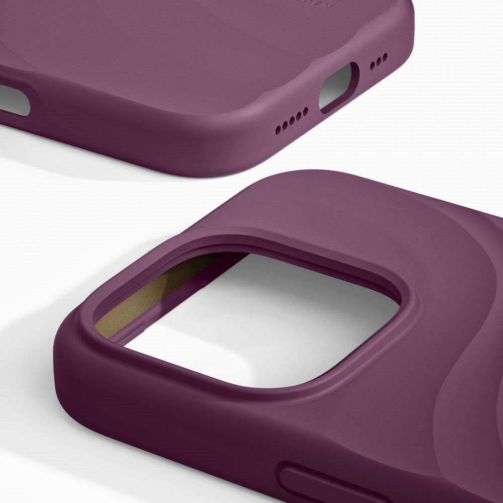 iPhone 16 Pro iDeal of Sweden Soft Swirl Silicone Case - MagSafe Compatible - Velvet Plum