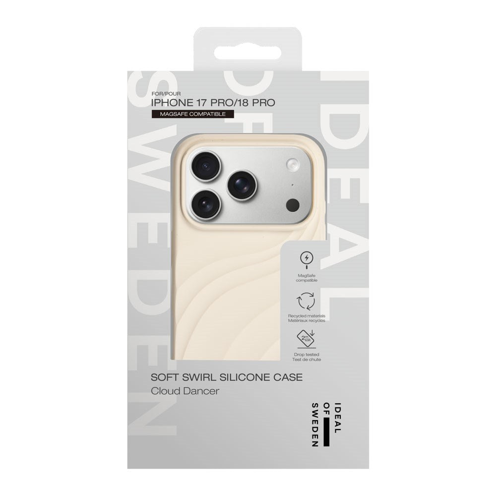 iPhone 18 Pro / 17 Pro iDeal of Sweden Soft Swirl Silicone Case - MagSafe Compatible - Cloud Dancer