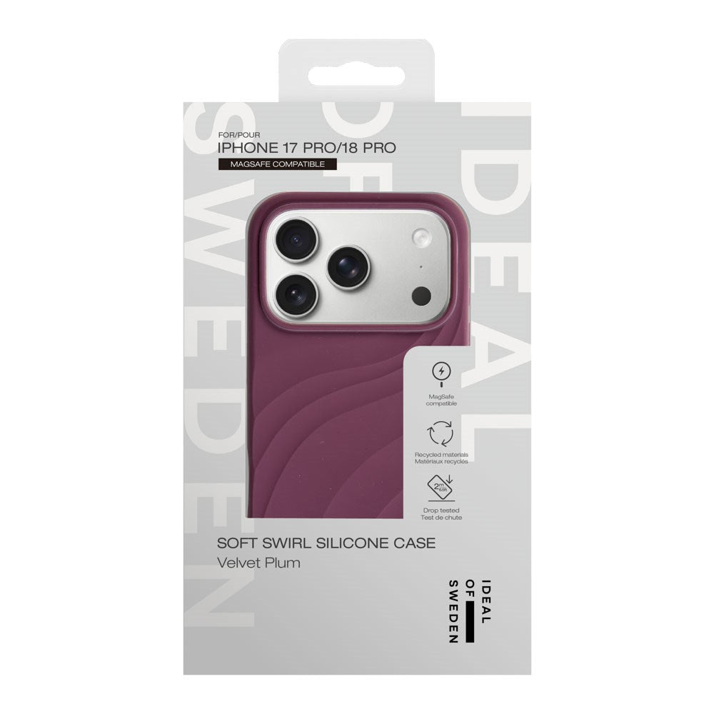 iPhone 18 Pro / 17 Pro iDeal of Sweden Soft Swirl Silicone Case - MagSafe Compatible - Velvet Plum