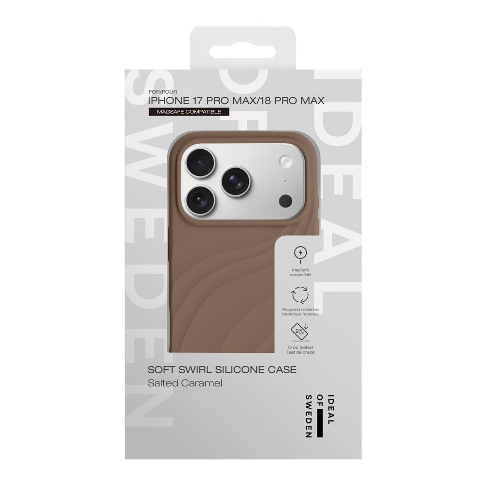 iPhone 18 Pro Max / 17 Pro Max iDeal of Sweden Soft Swirl Silicone Case - MagSafe Compatible - Salted Caramel