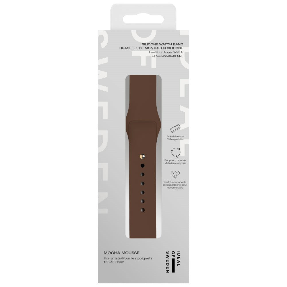 Apple Watch (42/44/SE/45/46/49mm) iDeal of Sweden Silicone Watch Strap - Size M/L - Mocha Mousse