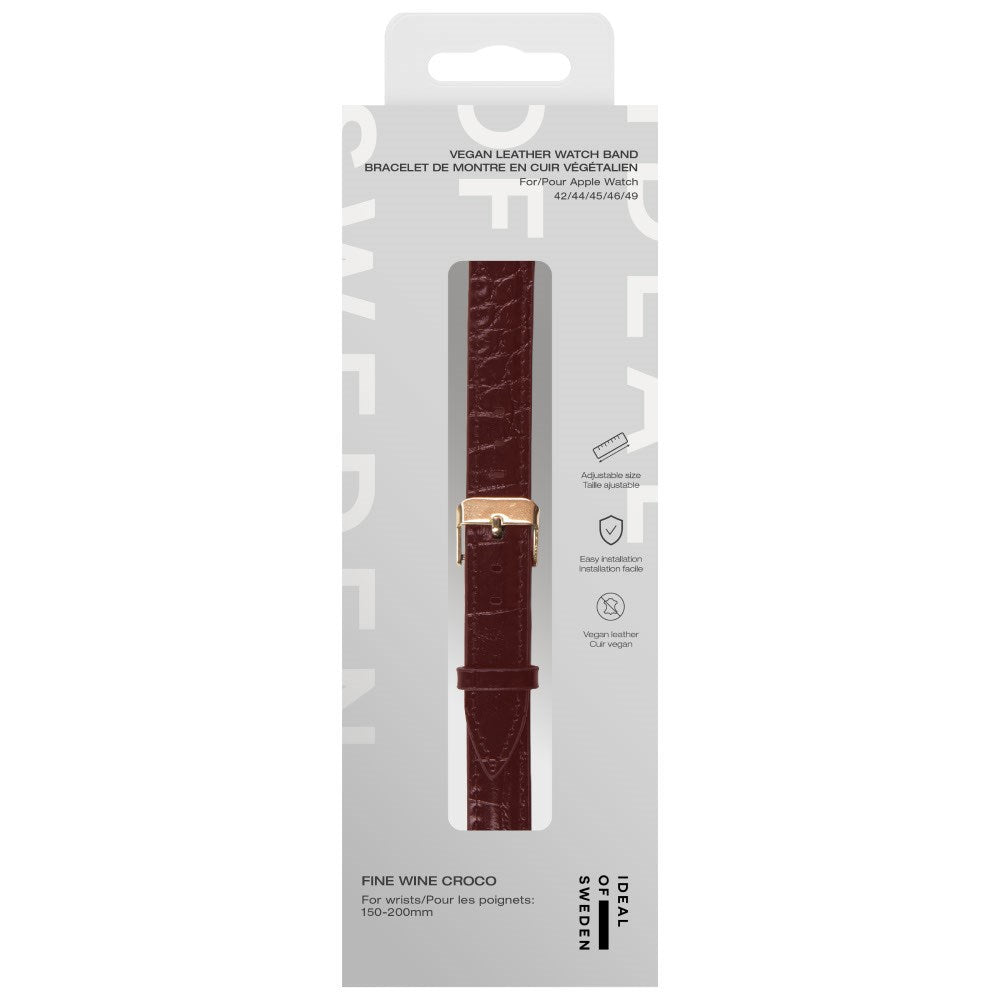 Apple Watch (42/44/SE/45/46/49mm) Vegan Leather Watch Strap - Fine Wine Croco