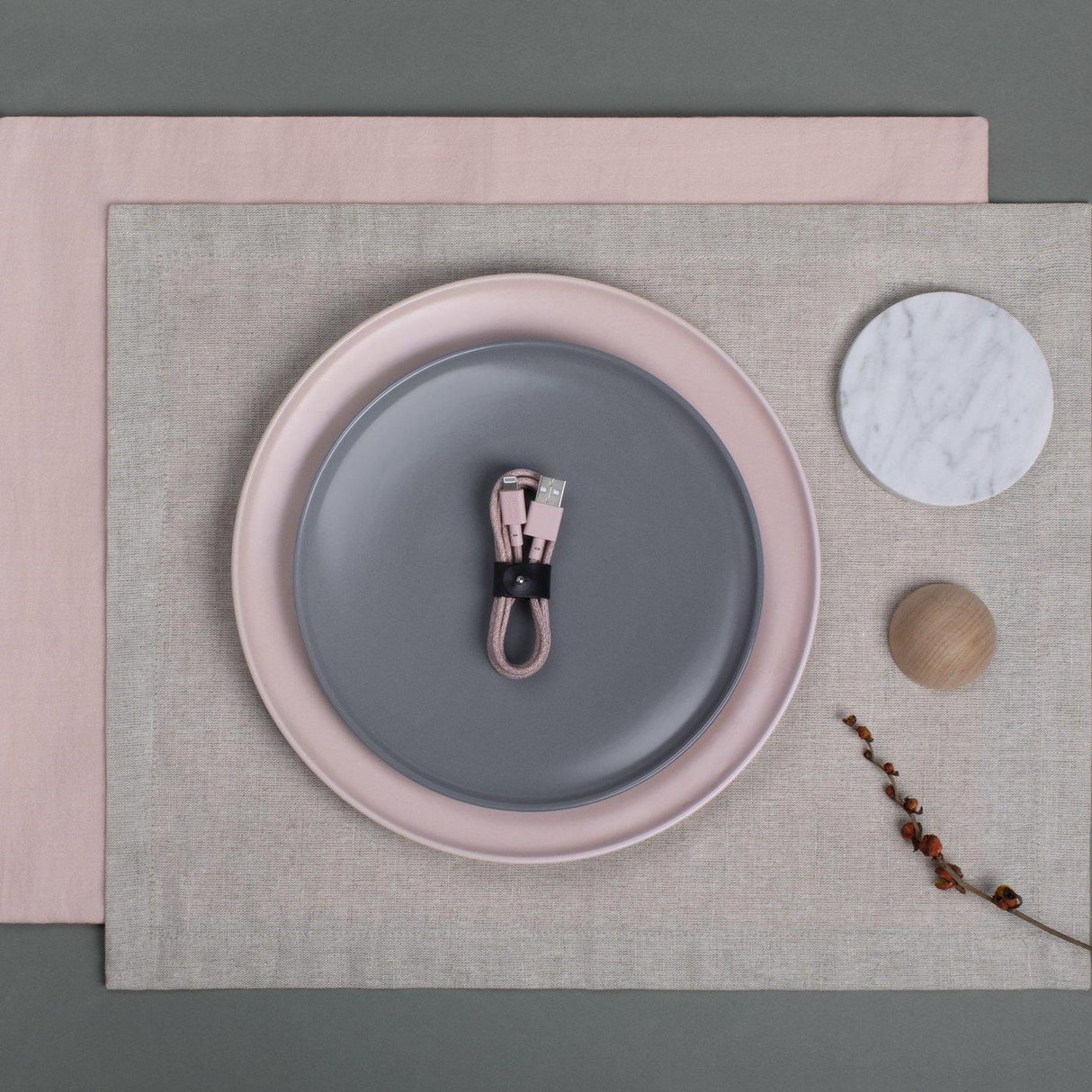 Native Union Belt Kabel USB-A to Lightning with Leather Buckle 1.2 meters - Rose