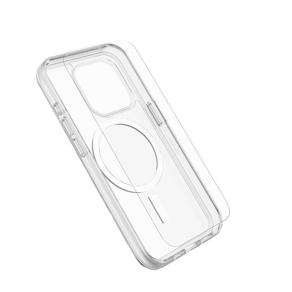 OtterBox iPhone 15 Protection + Power Kit - MagSafe Case, Screen Protection & 20W Wall Charger - Transparent / White