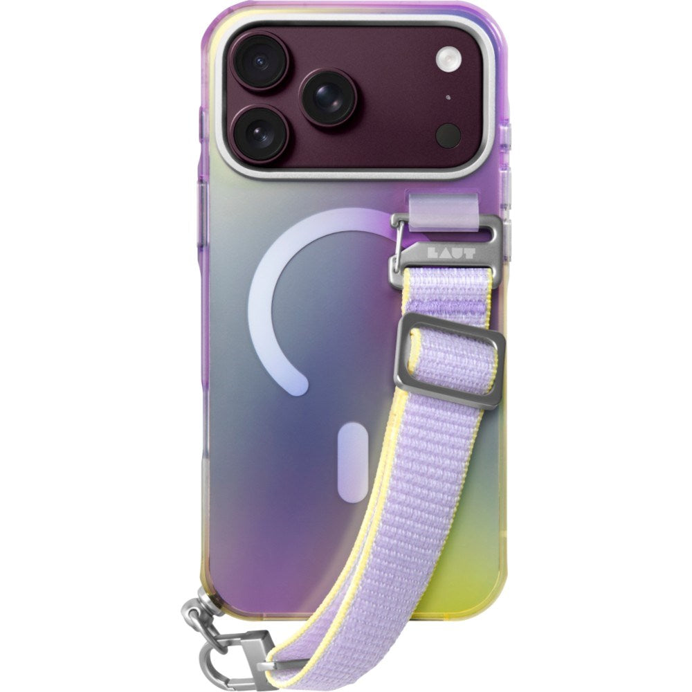 iPhone 18 Pro / 17 Pro LAUT NEON DREAM Case w. Strap - MagSafe Compatible - Cosmic Candy