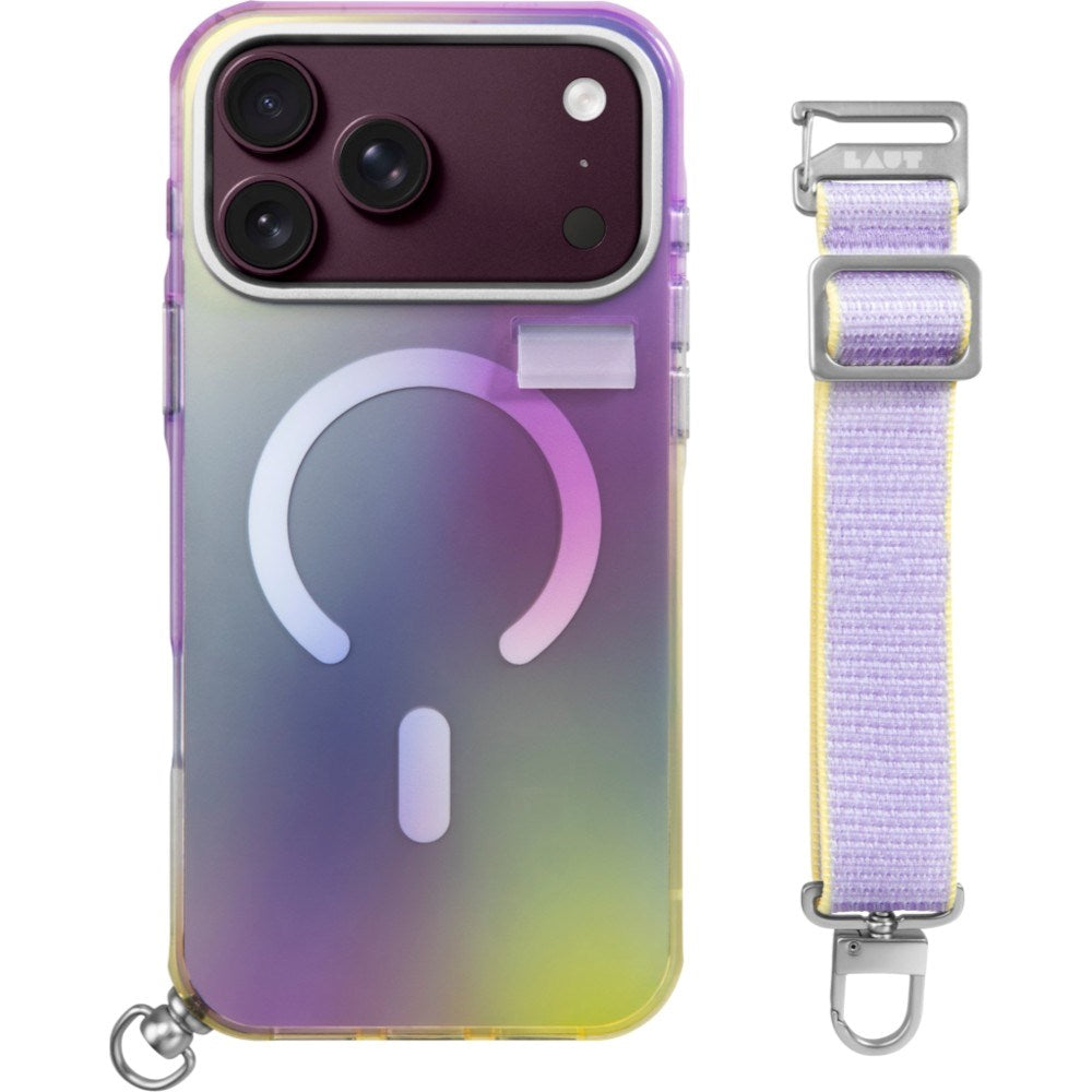 iPhone 18 Pro / 17 Pro LAUT NEON DREAM Case w. Strap - MagSafe Compatible - Cosmic Candy