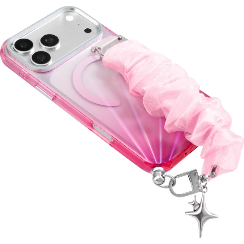iPhone 18 Pro Max / 17 Pro Max LAUT NOVA GLOW Case with Strap and Star Charm - MagSafe Compatible - Pink