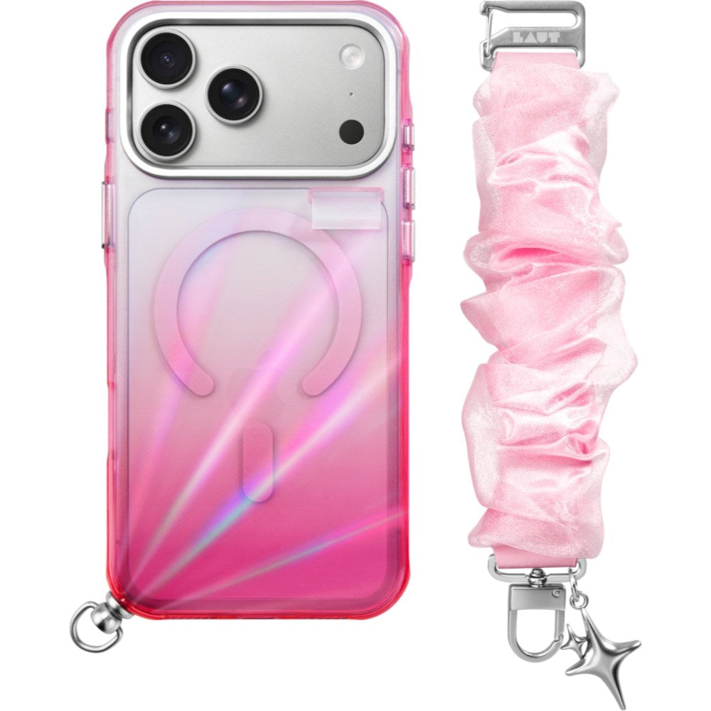 iPhone 18 Pro Max / 17 Pro Max LAUT NOVA GLOW Case with Strap and Star Charm - MagSafe Compatible - Pink