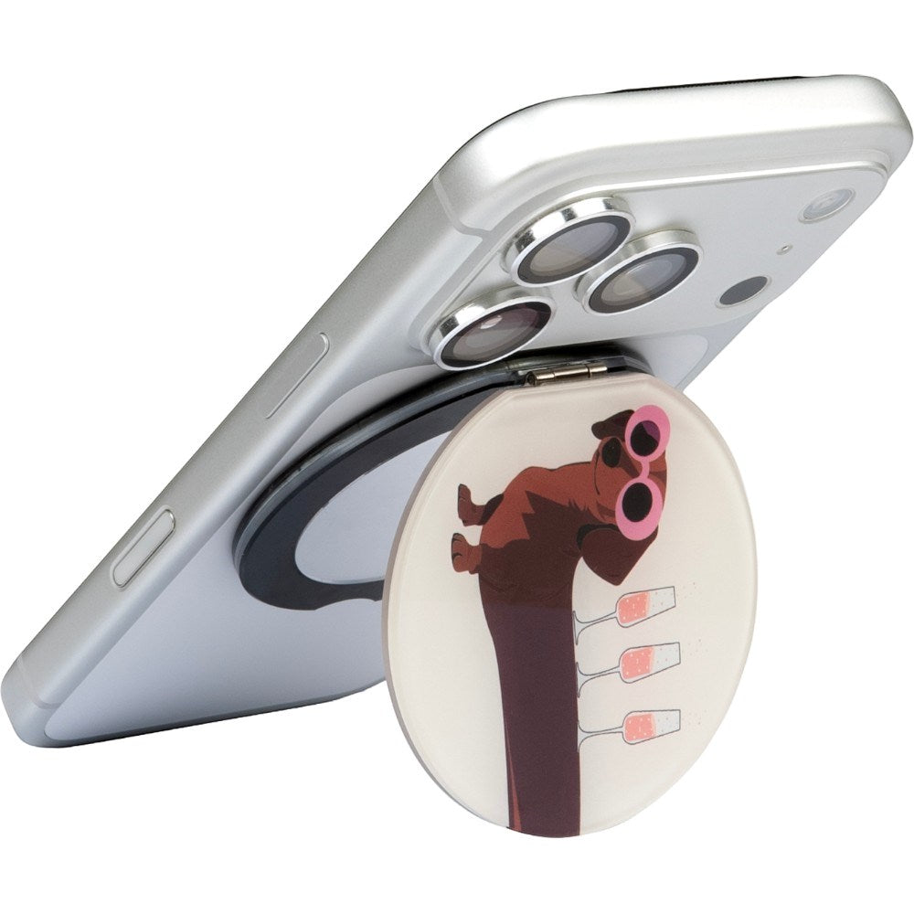 Mirror Stand for Phone LAUT MAGMOJI - MagSafe Compatible - Dachshund Wine
