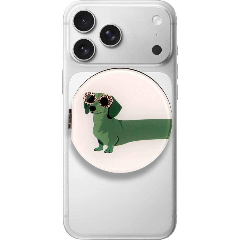 Mirror Stand for Phone LAUT MAGMOJI - MagSafe Compatible - Dachshund Matcha Tea