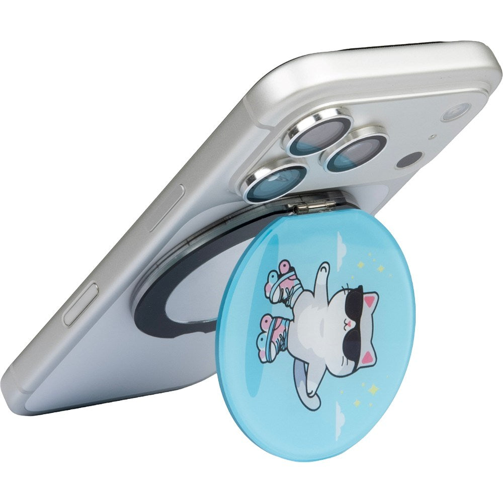 Mirror Stand for Phone LAUT MAGMOJI - MagSafe Compatible - Cat Keep Rolling