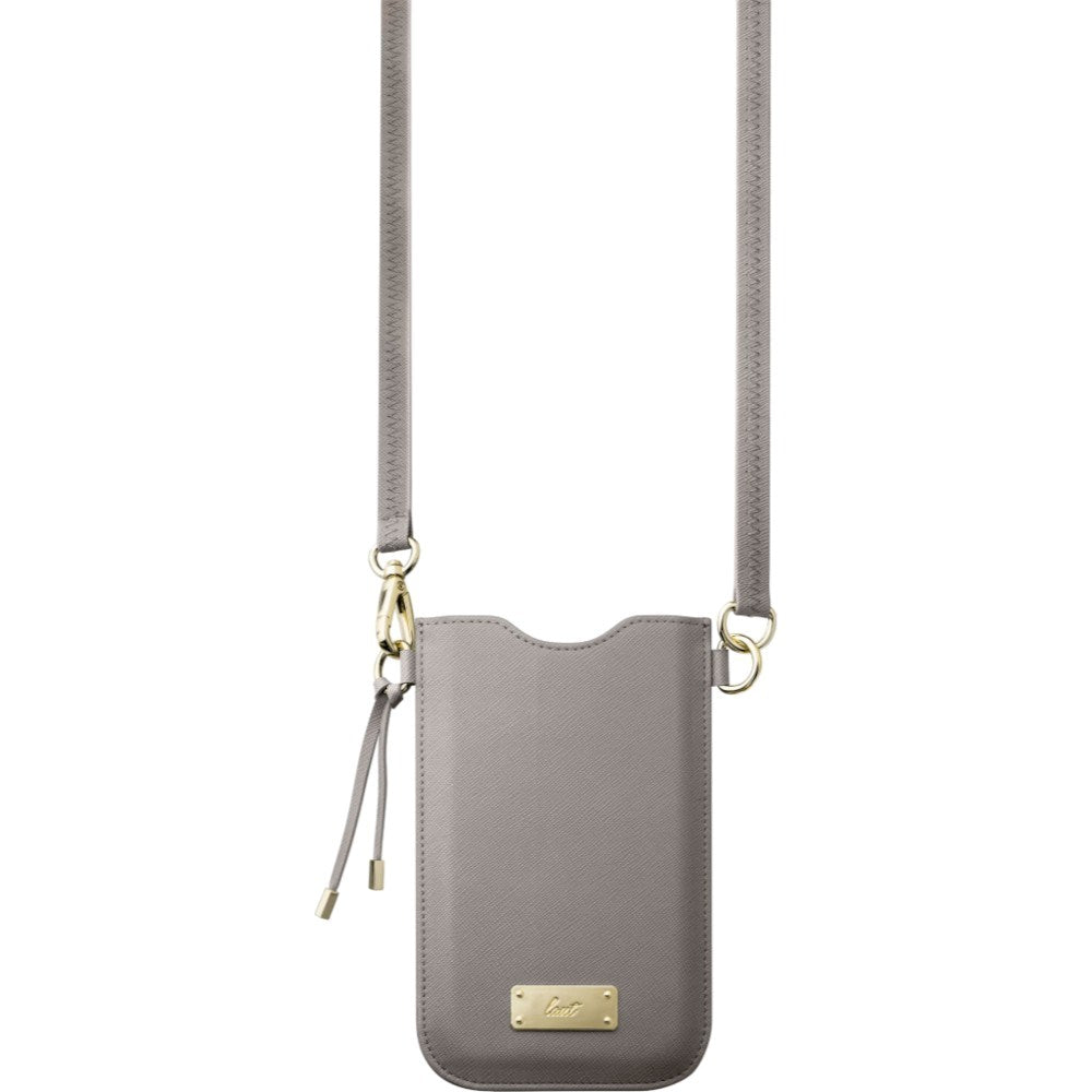 Artificial Leather Crossbody Mobile Phone Case LAUT PRESTIGE - Grey (Max. Phone Size: 6.5")