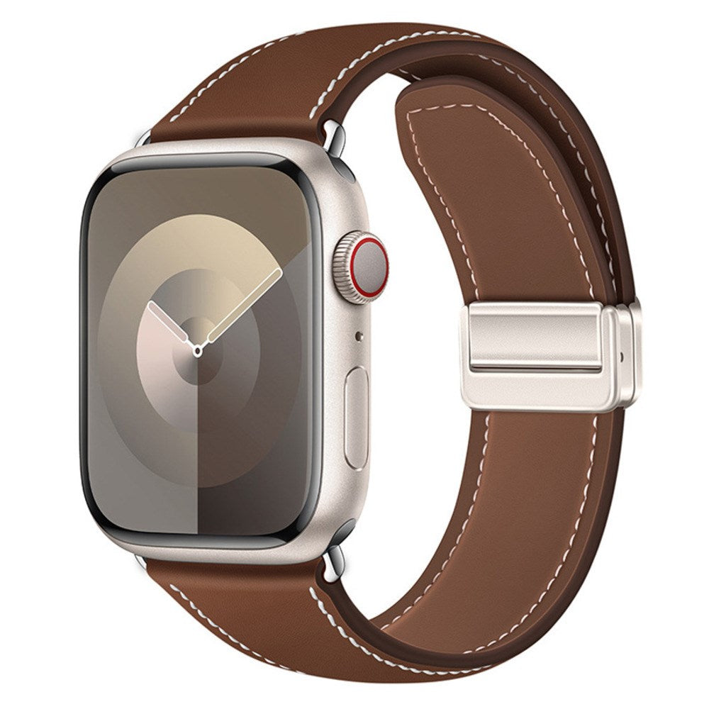 Apple Watch (42/44/45/46/49 mm) Lippa Magnetic Artificial Leather Strap - Brown