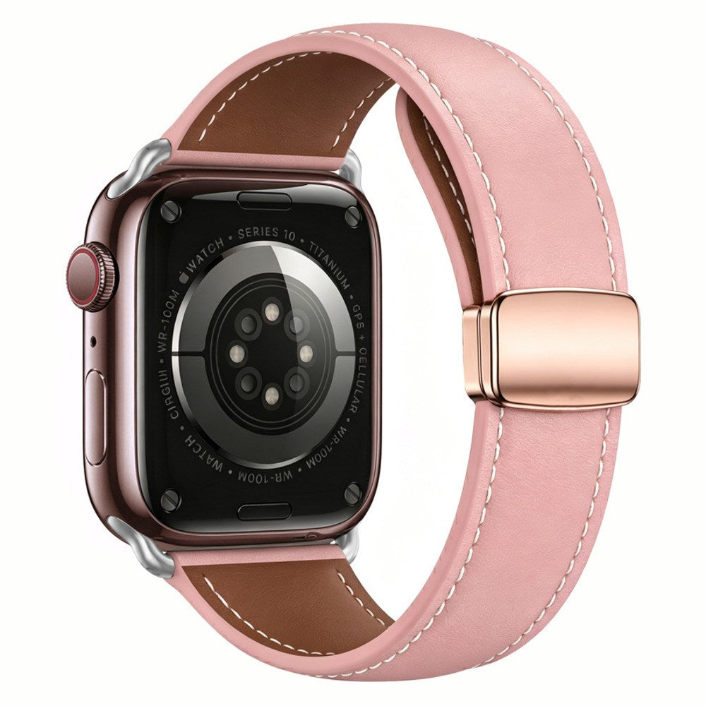 Apple Watch (42/44/45/46/49 mm) Lippa Magnetic Artificial Leather Strap - Pink