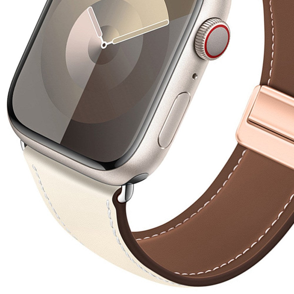 Apple Watch (42/44/45/46/49 mm) Lippa Magnetic Artificial Leather Strap - Beige