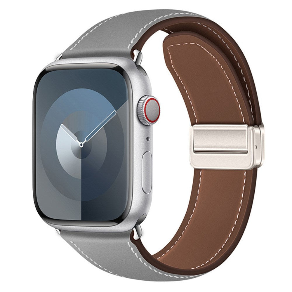 Apple Watch (42/44/45/46/49 mm) Lippa Magnetic Artificial Leather Strap - Grey