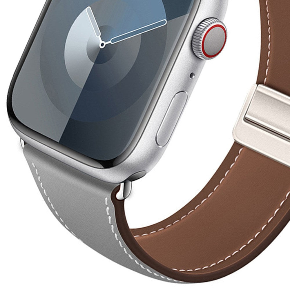 Apple Watch (42/44/45/46/49 mm) Lippa Magnetic Artificial Leather Strap - Grey