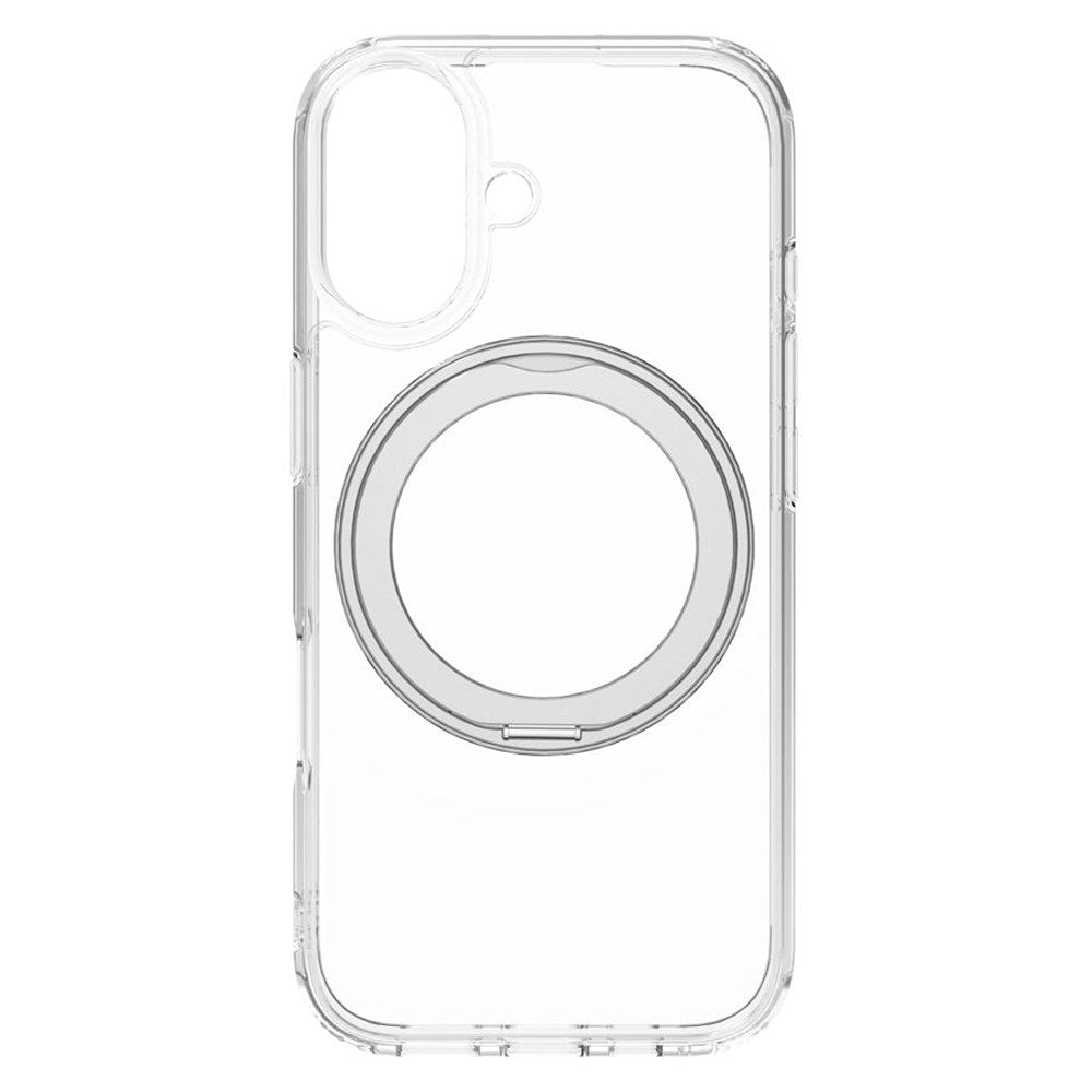 iPhone 17 Lippa Hybrid Plastic Case with 360 Rotating Kickstand - MagSafe Compatible - Transparent / Silver
