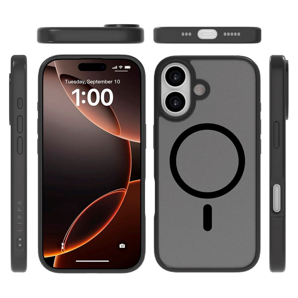 iPhone 17 Lippa Hybrid Plastic Case - MagSafe Compatible - Matte / Black