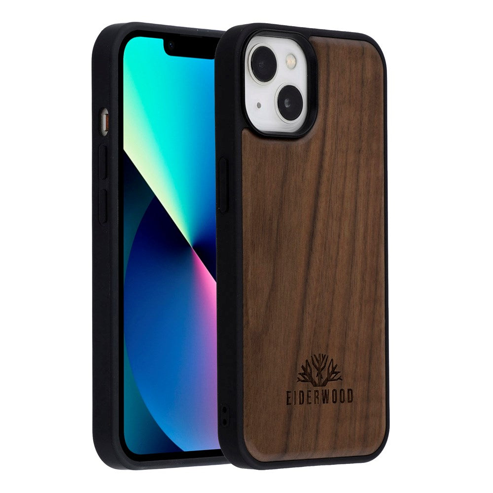 EIDERWOOD iPhone 14 / 13 Magnetic Wood Case - MagSafe Compatible - Walnut Tree