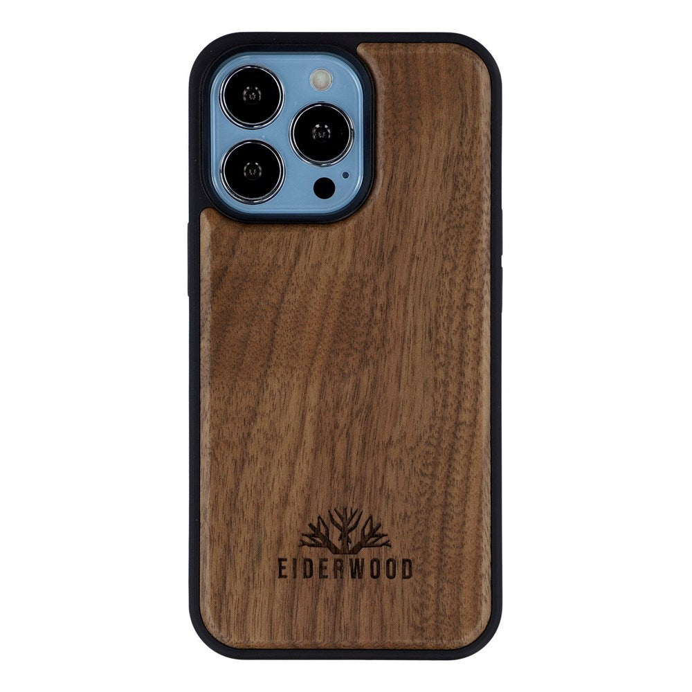 EIDERWOOD iPhone 14 Pro Magnetic Wood Case - MagSafe Compatible - Walnut Tree