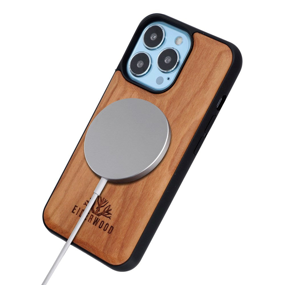 EIDERWOOD iPhone 13 Pro Magnetic Wood Case - MagSafe Compatible - Cherry Wood