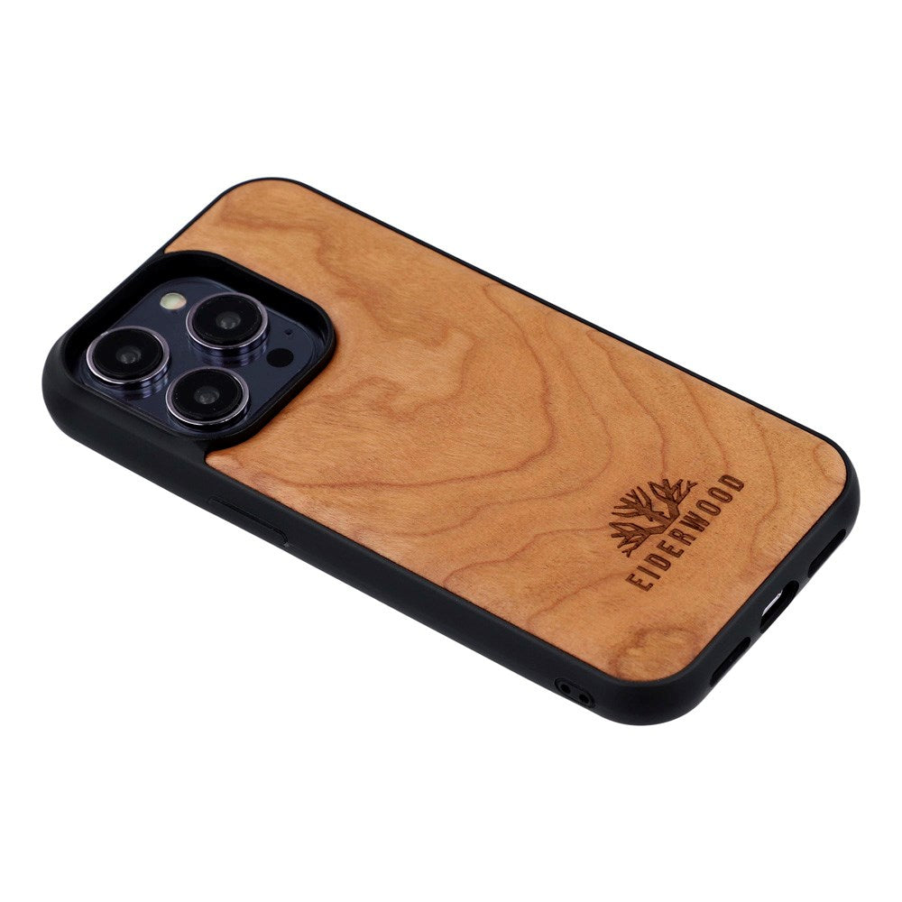 EIDERWOOD iPhone 14 Pro Magnetic Wood Case - MagSafe Compatible - Cherry Wood
