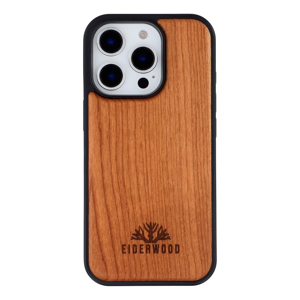 EIDERWOOD iPhone 16 Pro Magnetic Wood Case - MagSafe Compatible - Cherry Wood