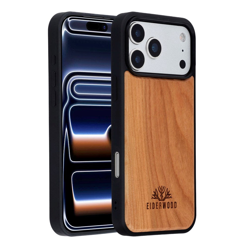 EIDERWOOD iPhone 17 Pro Max Magnetic Wood Case - MagSafe Compatible - Cherry Wood
