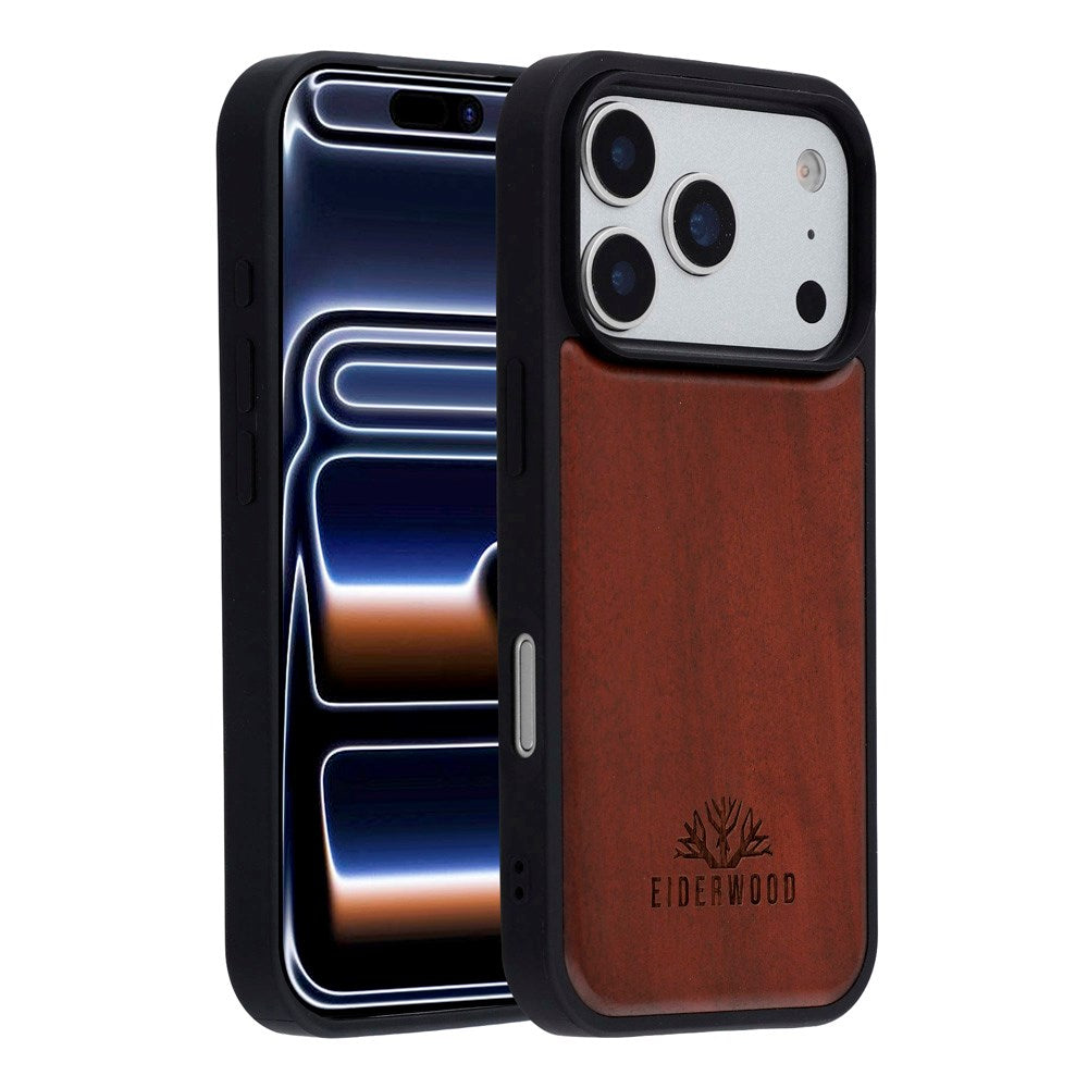 EIDERWOOD iPhone 17 Pro Magnetic Wood Case - MagSafe Compatible - Rosewood