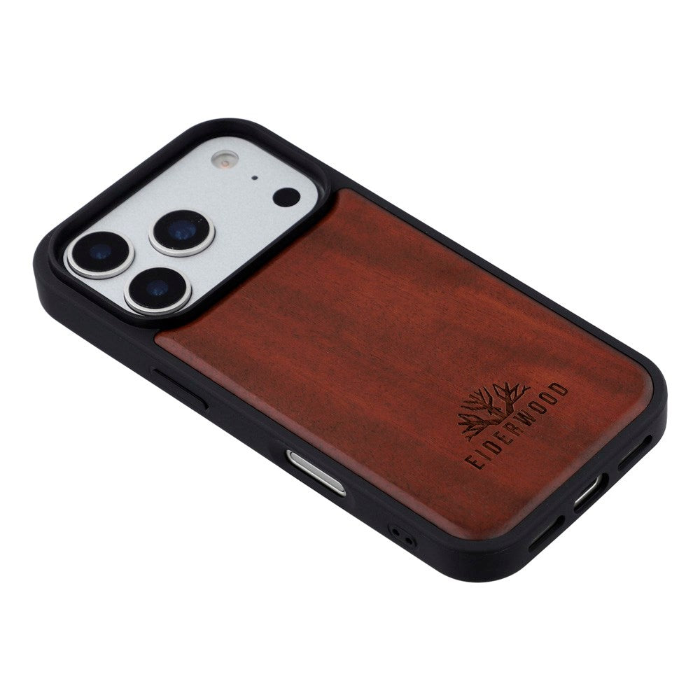EIDERWOOD iPhone 17 Pro Magnetic Wood Case - MagSafe Compatible - Rosewood