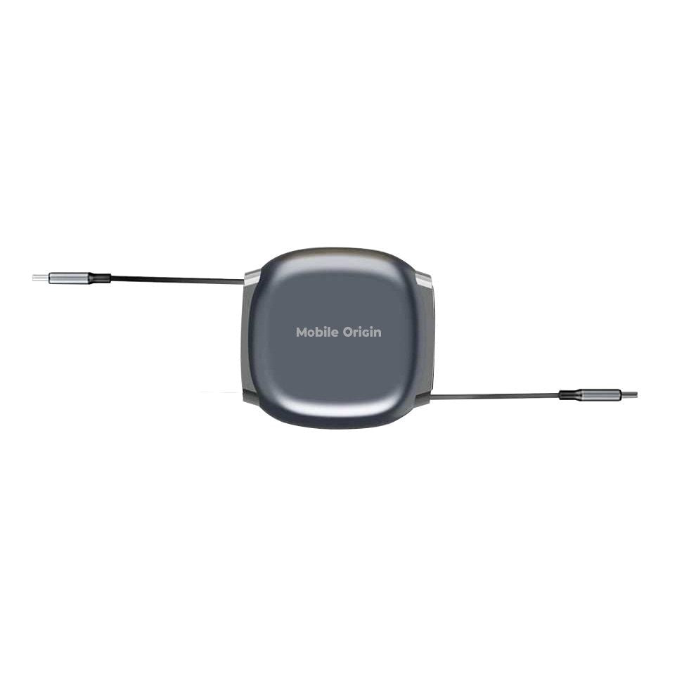 Retractable Cable Box Mobile Origin 100W with USB-C to USB-C - Grey